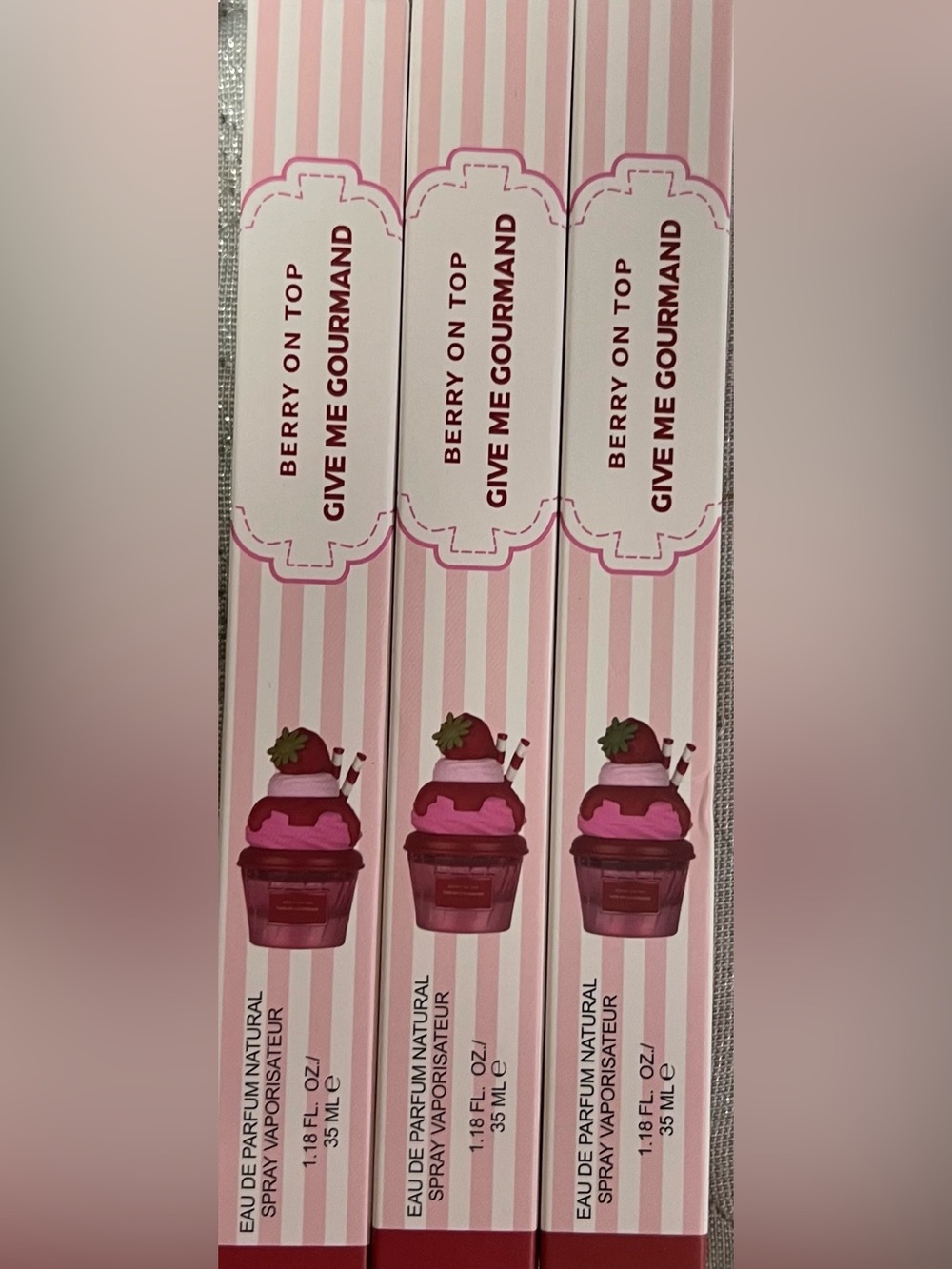 Lot Of 3 Berry On Top Give Me Gourmand Lattafa Ice Cream Perfume 35ml Travel Sz